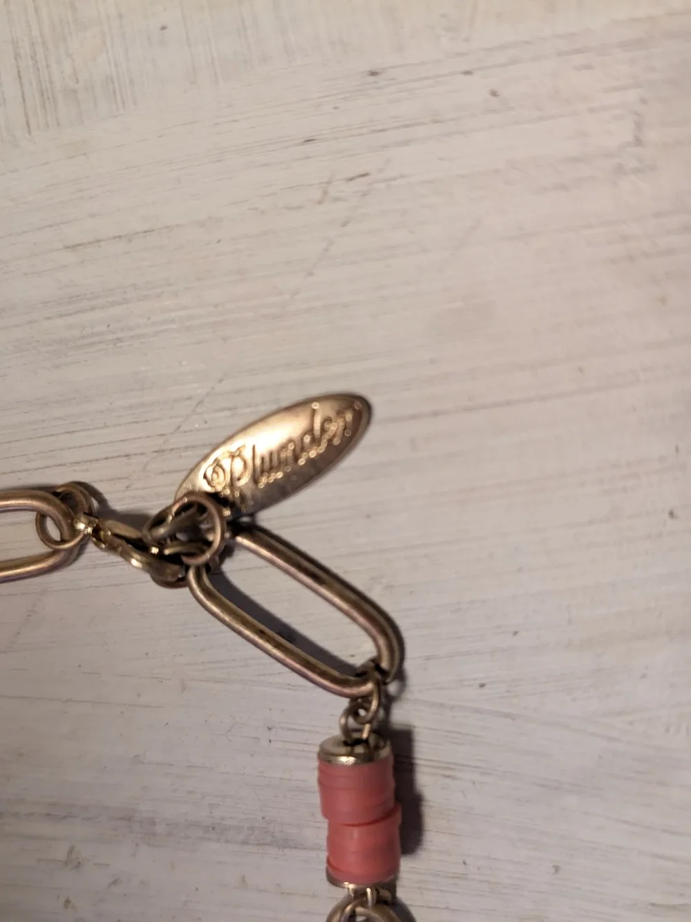 Plunder Gold-Tone Chain Bracelet with Coral Orange Discs - Picture 6 of 11
